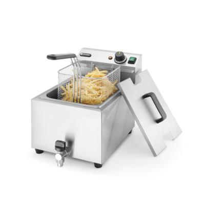 Ruční fritéza s vypouštěcím kohoutem, 8 l, HENDI, Profi Line, 8L, Světle šedá, 230V/3500W, 305x515x(H)354mm | 209202